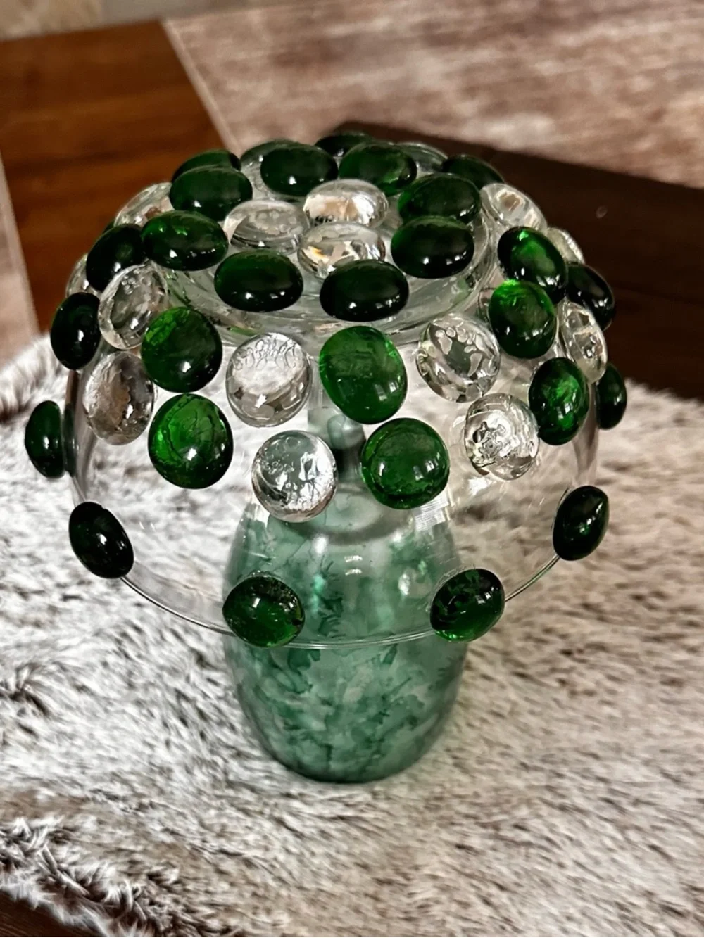 Handmade jeweled glass beaded mosaic glam accent decor
